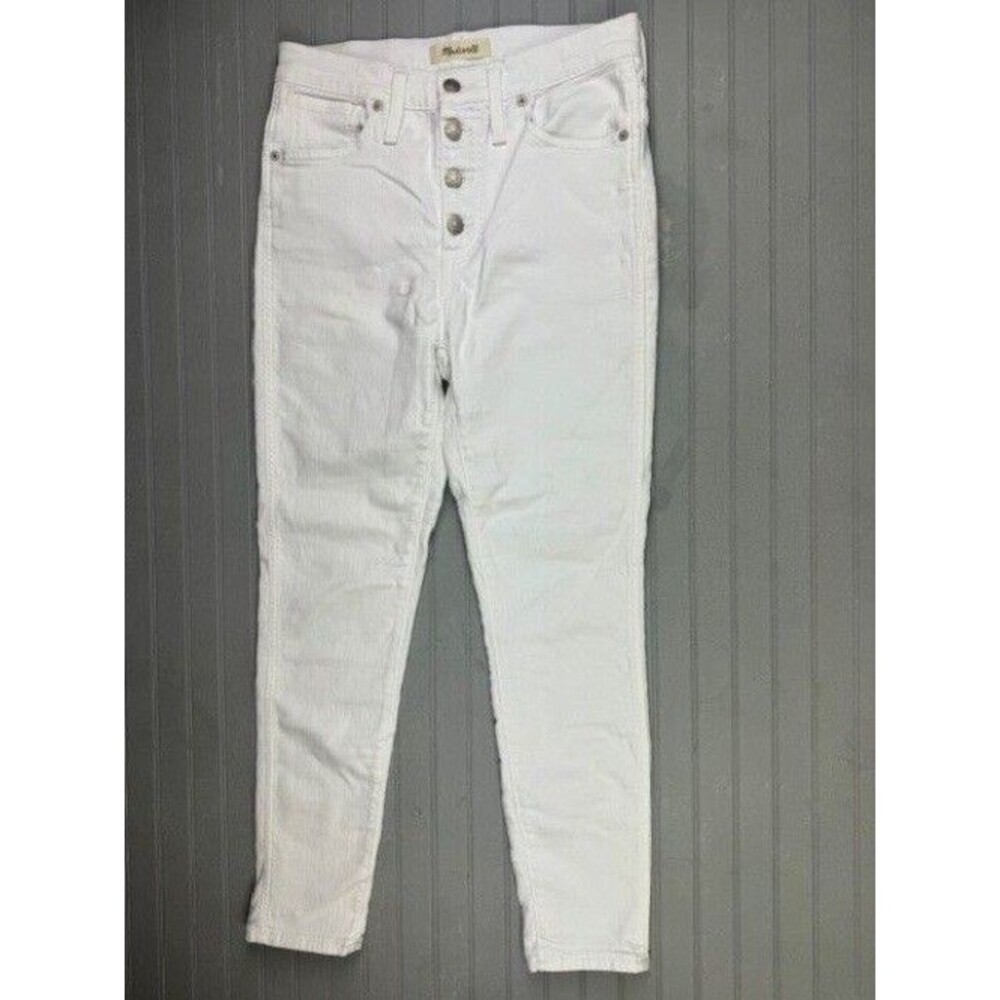 Madewell Size 28 Womens Jeans High Rise Skinny Crop Button Fly Stretch White